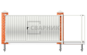 Откатные ворота из сэндвич панелей 2200×3200 СВВ-4586