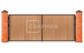 Распашные ворота из дерева 2750×2500 СВВ-6662