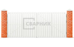 Ворота из евроштакетника распашные 2250×2000 СВВ-6812