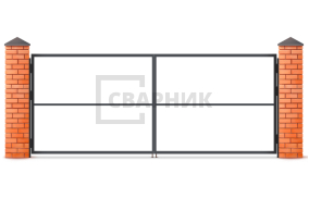 Каркас ворот распашных высокие шлагбаумы сварные 2250×2500 СВВ-6048