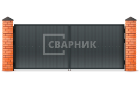 Распашные ангарные ворота уличные роллетные 2750×3000 СВВ-6445