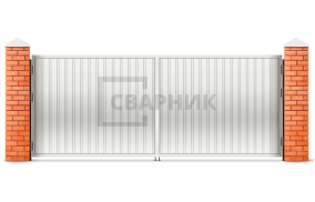Распашные ворота из профнастила 2750×3000 СВВ-6551
