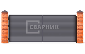 Распашные алюминиевые ворот Алютех 2250×2750 СВВ-5481