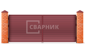 Распашные алюминиевые ворот Алютех 2500×3000 СВВ-5434