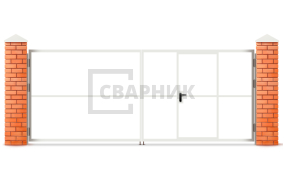 Ворота распашные каркас со столбами 2500×1750 СВВ-6034
