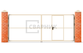 Ворота дачные распашные с калиткой 2750×3000 СВВ-6349