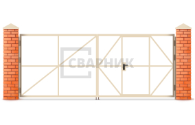 Ворота для дачи распашные с калиткой 1750×2750 СВВ-5673