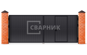 Ворота распашные из профлиста 2250×2250 СВВ-6539