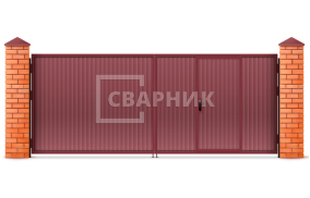 Ворота распашные из профильной трубы 1500×3000 СВВ-6840
