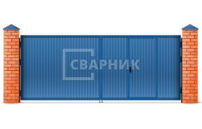 Двухстворчатые распашные ворота 2750×3000 СВВ-5918