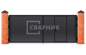 Распашные ворота в ангар 3000×2750 СВВ-6436