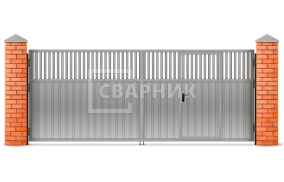Распашные ворота с калиткой Дорхан 2250×2250 СВВ-5419