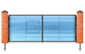 Ворота распашные на сваях 2500×3000 СВВ-5921