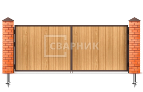 Ворота деревянные распашные 2750×2500 СВВ-6711