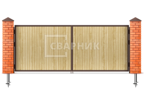 Ворота деревянные распашные 2250×2000 СВВ-6684
