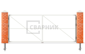 Ворота распашные Алютех 2250×2750 СВВ-5513