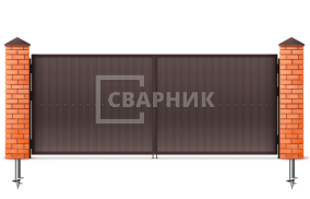 Ворота распашные из профнастила 1500×2250 СВВ-6548