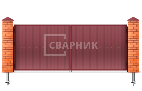 Ворота распашные металлические из профнастила 2000×2750 СВВ-6467
