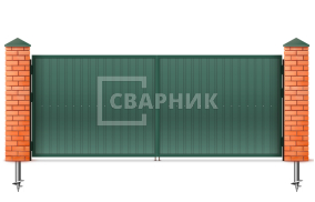 Распашные ворота из профнастила 2500×3000 СВВ-6477