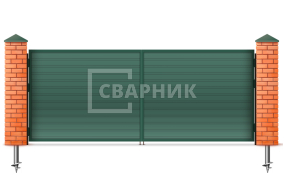 Гаражные секционные распашные ворота с приводом и шлагбаумом 2750×2750 СВВ-8986