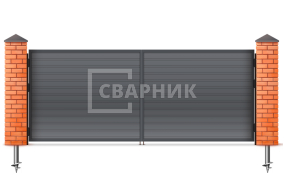 Распашные ворота профильные 2250×2500 СВВ-6823