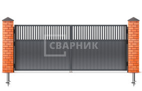 Ворота распашные на винтовых сваях 2750×2250 СВВ-5948