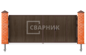 Ворота деревянные распашные с калиткой 2500×1750 СВВ-6656