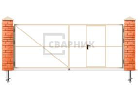 Каркас распашных ворот 2000×2250 СВВ-6009