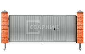 Ворота распашные металлические из профнастила 2750×2750 СВВ-6533