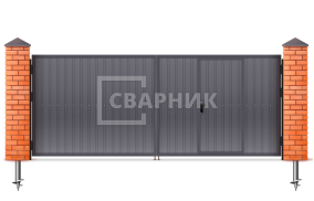 Распашные ворота из профильной трубы 3000×2000 СВВ-6839