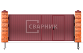 Распашные ворота из профнастила 2500×2750 СВВ-6480