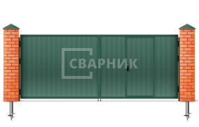 Распашные ворота из профнастила 3000×2250 СВВ-6555