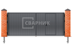 Распашные ворота с встроенной калиткой 2250×1750 СВВ-5693