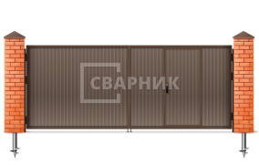 Ворота распашные из профильной трубы 2500×2500 СВВ-6871