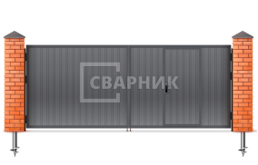 Распашные ворота из профильной трубы 2000×2000 СВВ-6850