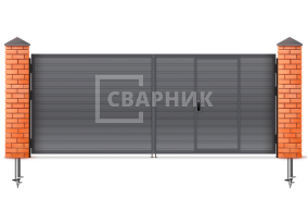 Ворота распашные на сваях 1500×3000 СВВ-5962