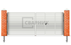 Распашные ворота на винтовых сваях 2250×2250 СВВ-5938