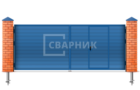 Распашные алюминиевые ворот Алютех 1500×3000 СВВ-5528