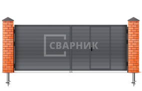Ворота распашные с калиткой 1500×2000 СВВ-5697