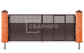 Ворота распашные на винтовых сваях 2750×2500 СВВ-5984