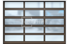 Широкие ворота прозрачные с системой шлагбаумов и аксессуарами 2750×2500 СВВ-7848