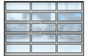 Стеклянные секционные ворота 2250×2750 СВВ-7854