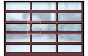 Секционные ворота панорамные 2750×2500 СВВ-7869