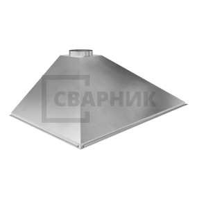 Зонт вытяжной пристенный 900x2400x400 мм из оцинкованной стали