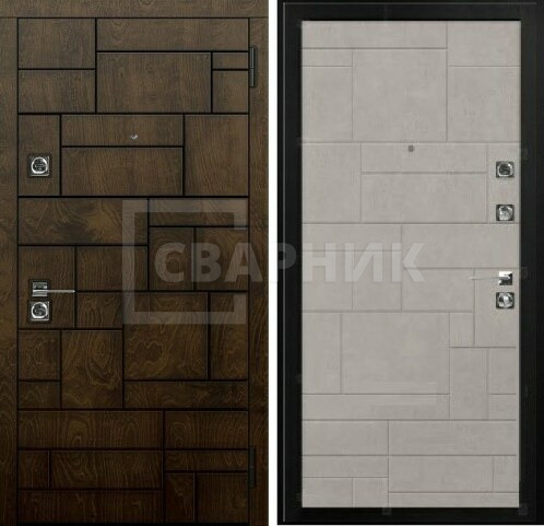 Дверь однопольная для загородного дома и изогнутой ручкой на заказ ДВ-350 — фото 1