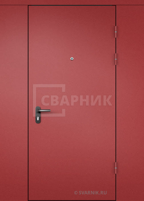 Дверь тамбурная глухая с перегородкой порошок — МДФ ДТ-43 — фото 1